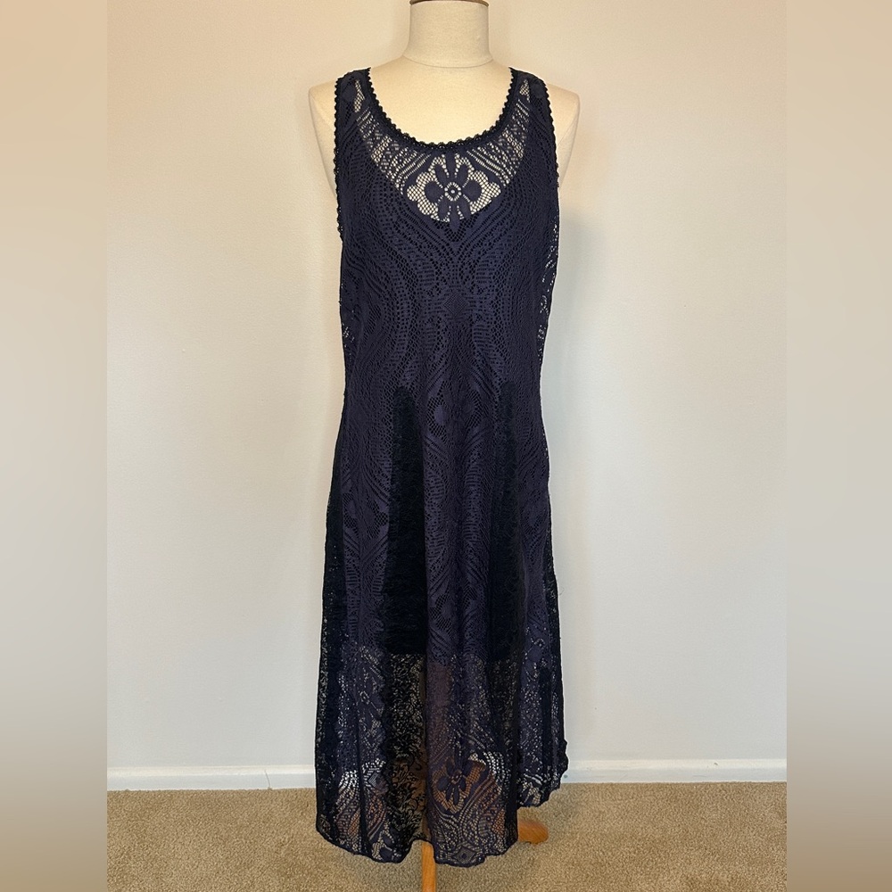 Free People - Elegant Navy Lace Dress - Large